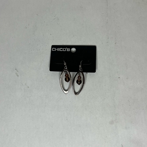 Chico's Jewelry - Chico's Silver Earrings with Brown Beads